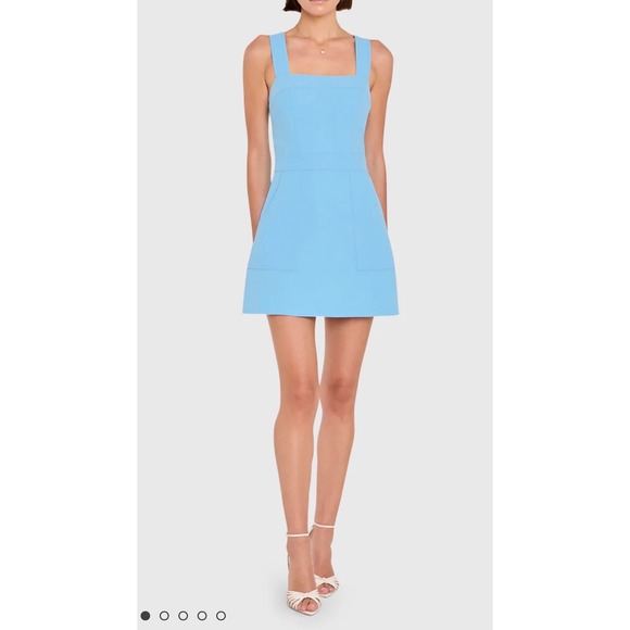 Amanda Uprichard Dresses & Skirts - Amanda Uprichard Ace Blue Sleeveless Mini Dress Square Neck A-Line Cocktail